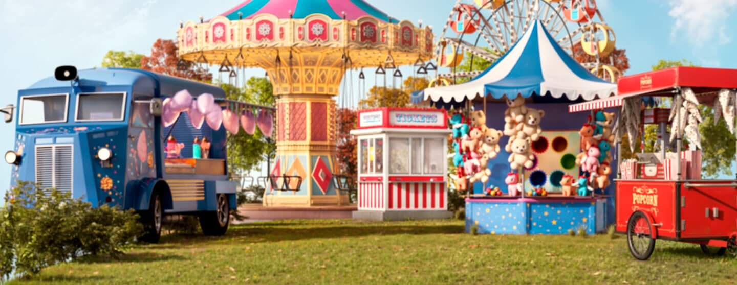 Woman and young girl at a carnival